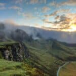 foggy mountain summit